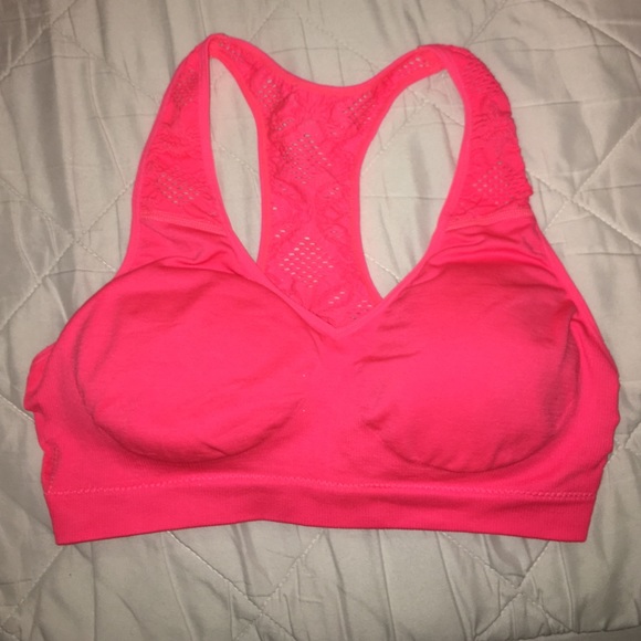 hot pink sports bra