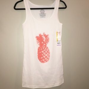 white pineapple ribbed tank