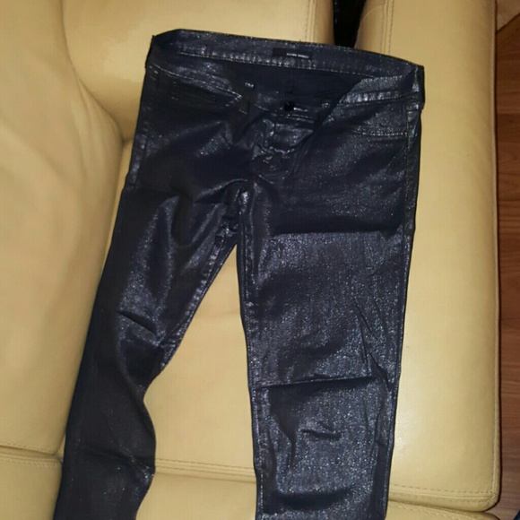 black metallic jeans