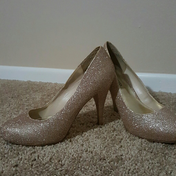 Champagne glitter heels