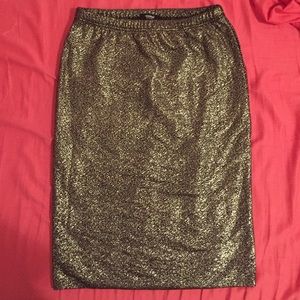 Premise Studio Gold & Black Spackled Midi Skirt