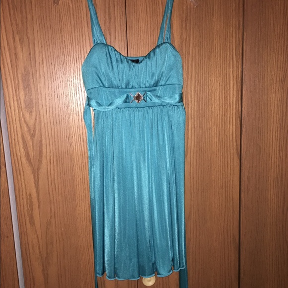 Teal gem dress