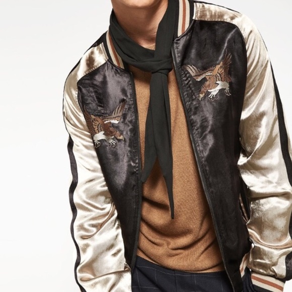 Zara men's Embroidered satin jacket - Picture 2 of 4