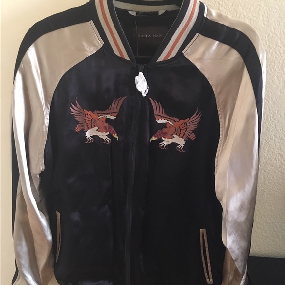 Zara men's Embroidered satin jacket - Picture 3 of 4