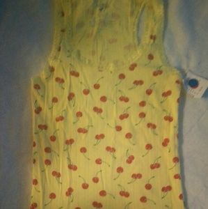 Yellow Tank With Cherries