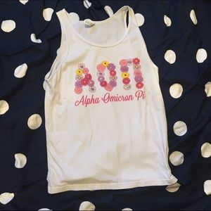 White Floral AOII Tank