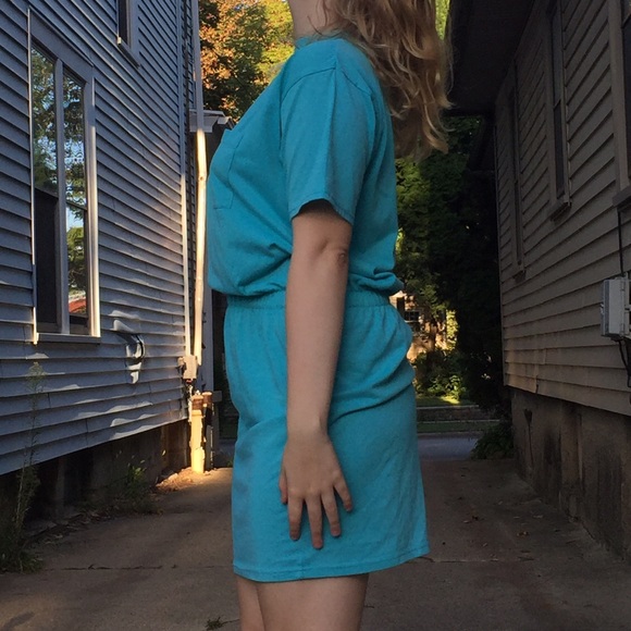 BLUE SPORTY DROP WAIST DRESS - Picture 2 of 3