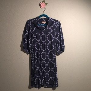 Banana Republic Navy Patterned Shift Dress