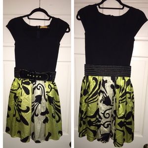 Alice+Olivia Ombré Combo trellis print dress