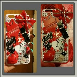 Red black white bling iPhone 6 plus/ 6s plus case
