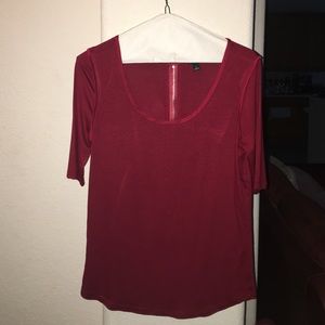 Red flowy top