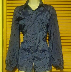 Blue and black vintage blouse