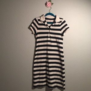 Black and White Polo Collar Dress