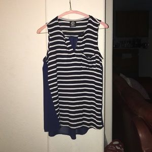 Navy blue strip top,