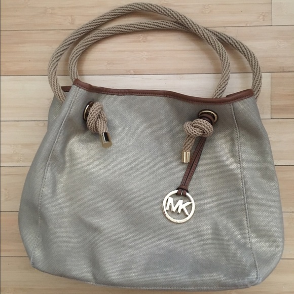 Michael Kors Gold Canvas Bag