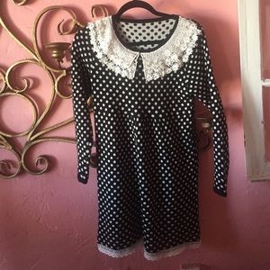 Kate Spade Polka dot cashmere babydoll dress