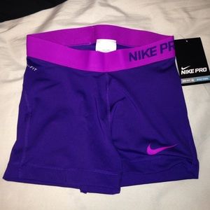 NWT! Purple Nike Pro Shorts Size Small