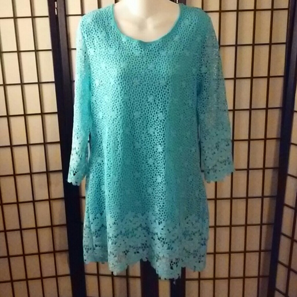 Mechant turquoise lace tent dress