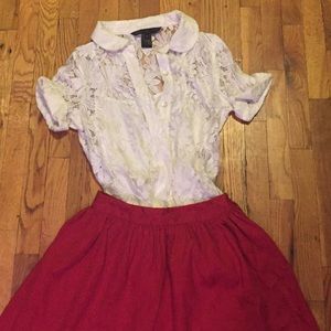 Marc by Marc Jacobs Lace Button Up Blouse