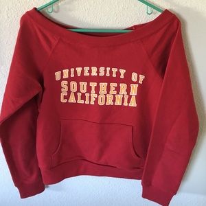 USC off the shoulder sweatshirt