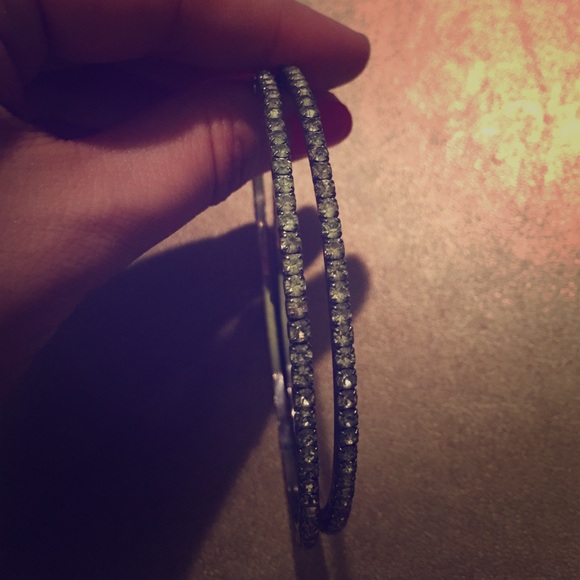 Large hoop bling earrings