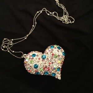 Rhinestone Heart Necklace