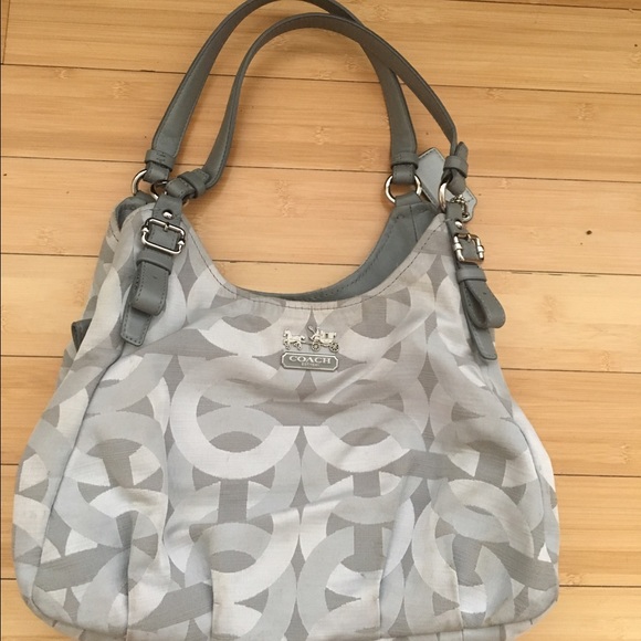 Coach Silver Light Grey Bag