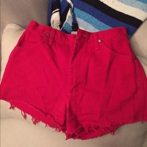 High waisted red wranglers