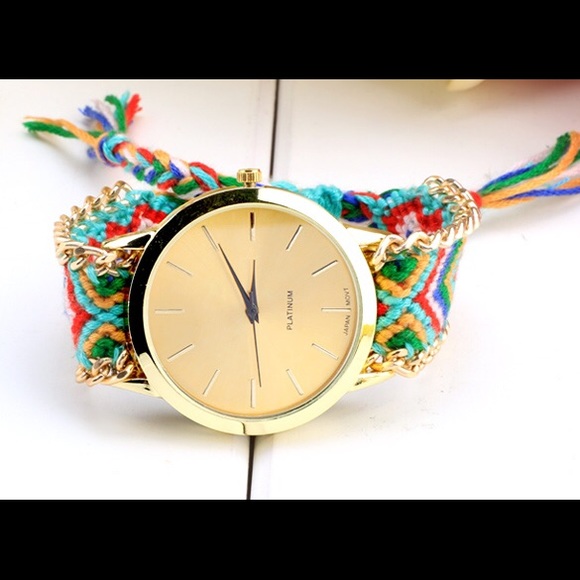 🎉NEW ITEM🎉Ladies, multicolored, woven wristwatch - Picture 2 of 4
