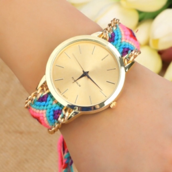 🎉NEW ITEM🎉Ladies, multicolored, woven wristwatch - Picture 4 of 4