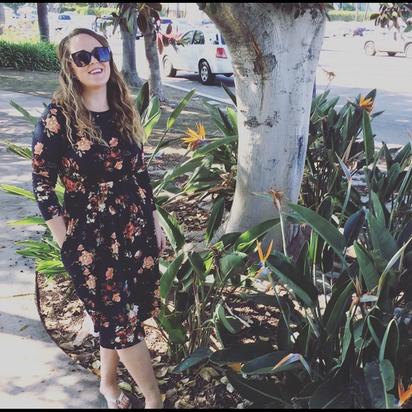 Floral Cynthia Dress - Empire Waist - Picture 2 of 4