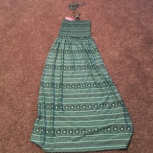 Mint/black dress w/ beaded halter