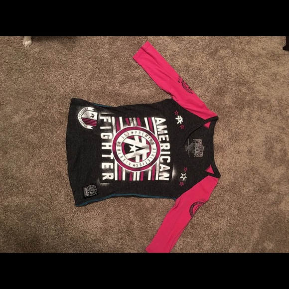3/4 sleeve American fighter shirt