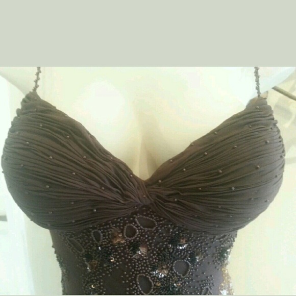 Brown faded into gold embellished classy elegant