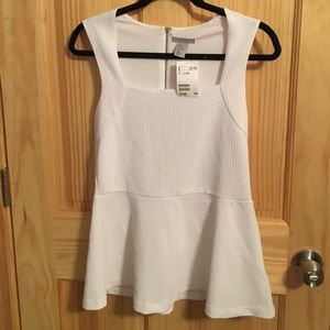 H&M white peplum top
