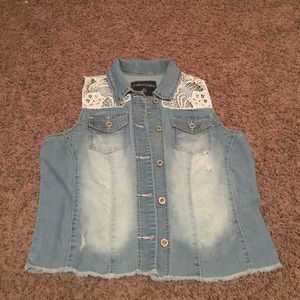 Denim & Lace vest