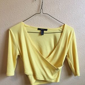 yellow Forever 21 crop top