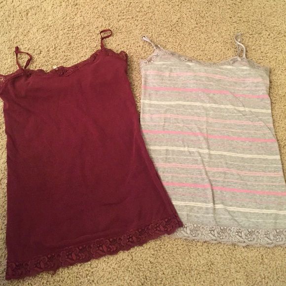 🎉🎉Maroon and gray stripe cami - Picture 2 of 3