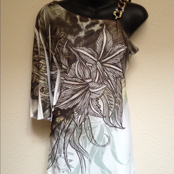 One sleeved mini party dress