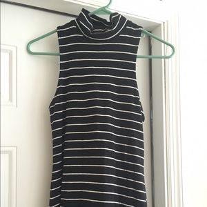 NWT Express Black White Striped Sleeveless Dress