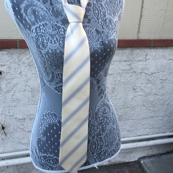 3 Ties Burgundy, Blue and Yellowish/Gray - Picture 3 of 4