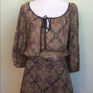 Trina Turk boho dress silk blend Womens Sz 10