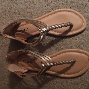 Torrid gold sandals, brand new