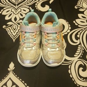 Sketchers silver light up sneakers