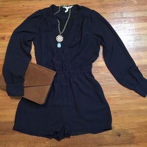 BCBG generation size small navy chiffon romper.