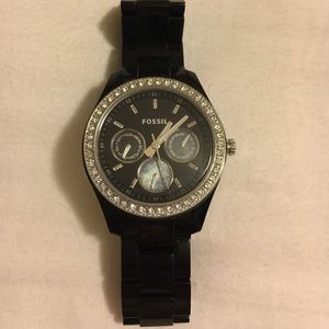 Black fossil watch