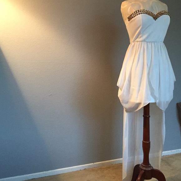 White gold studded white dress🔥😍