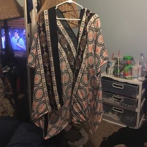 Tribal print kimono