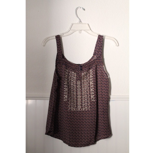 Embroidered Peasant Tank