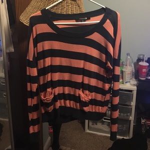 Pink and blue striped forever 21 sweater